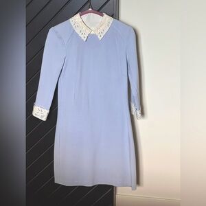 Ted Baker dress. Lace collar and sleeve hems. Size 4. Worn only once! Almost New